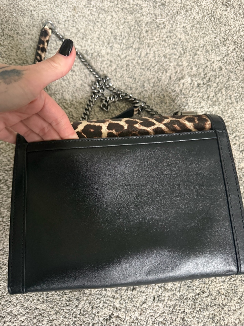 Michael Kors Leopard Print Shoulder Bag - Brown & Black - Picture 6 of 11